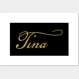 Tina Gold Script Posters and Art